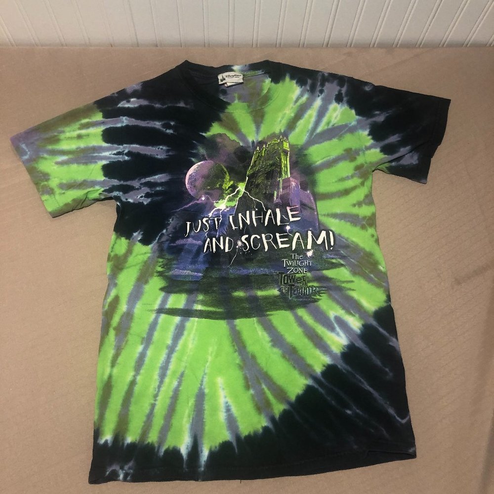 Disney Parks Tie Dye Tower of Terror Just Inhale and Scream Adult S/Boys 12-14